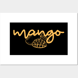 mango - Thai mango yellow orange - with sketch Posters and Art